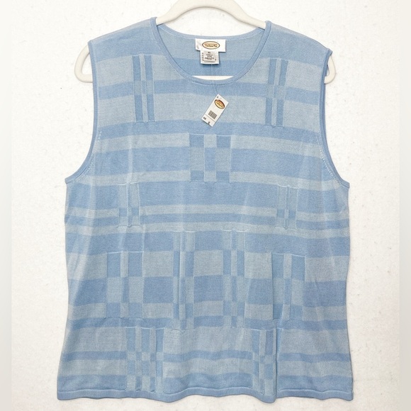 Vintage Talbots Sweater Tank Cardigan Set Women’s XL Light Blue 100% Silk - Picture 3 of 10